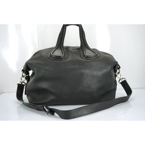Givenchy Leather Nightengale Medium Waxy Satchel Bag $2450 New Silver Crossbody - Picture 1 of 11
